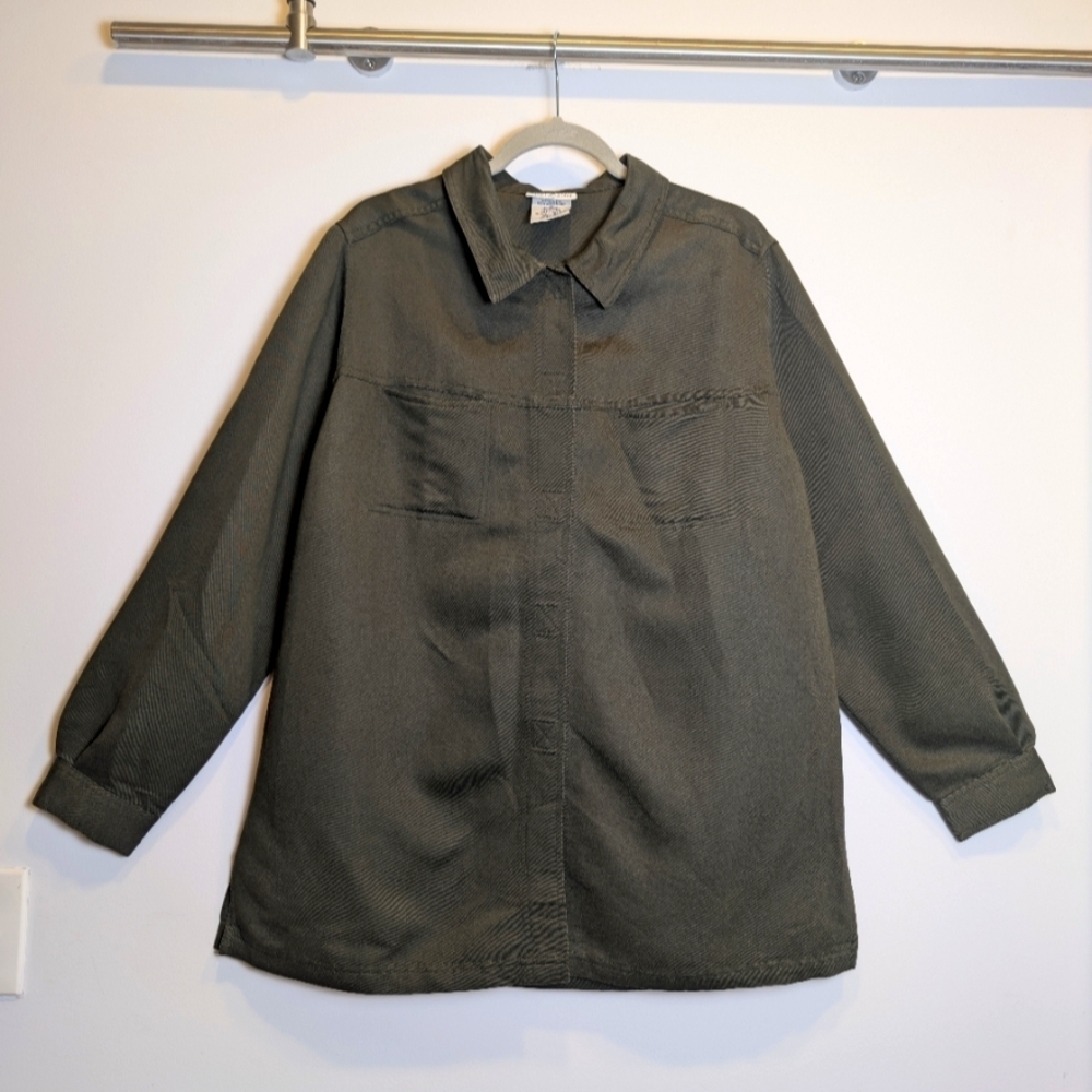 Vintage White Stag Woman Army Green Shacket Size 18W